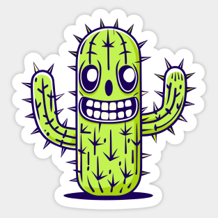 Creepy Cactus of cartoon Sticker
